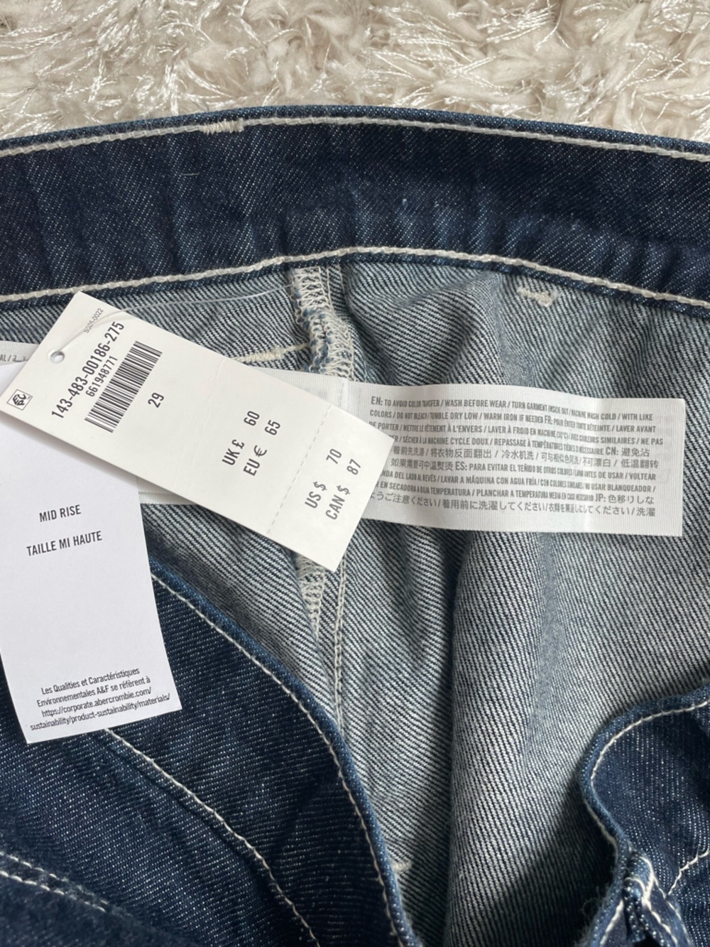 Abercrombie & Fitch Mid-Rise Denim Wrap Mini Skirt Dark Wash Size 29 - Picture 10 of 11